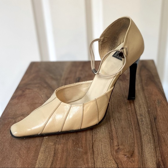 Stilettos Heels Cream Tan Size 8 - Picture 1 of 5